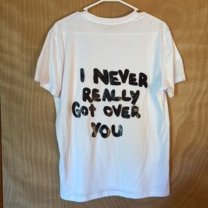 SHEIN White Tee with Black Graphic Text